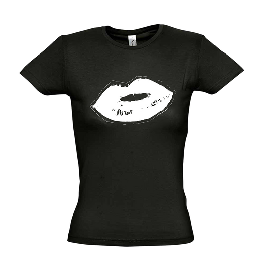 SISTER LIPS '70s' TEE - BLACK